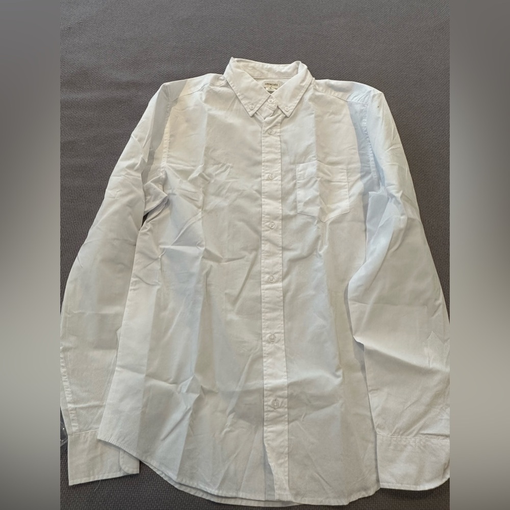 JCrew factory girls long sleeve Classic Button Up shirt white sz16 NWT